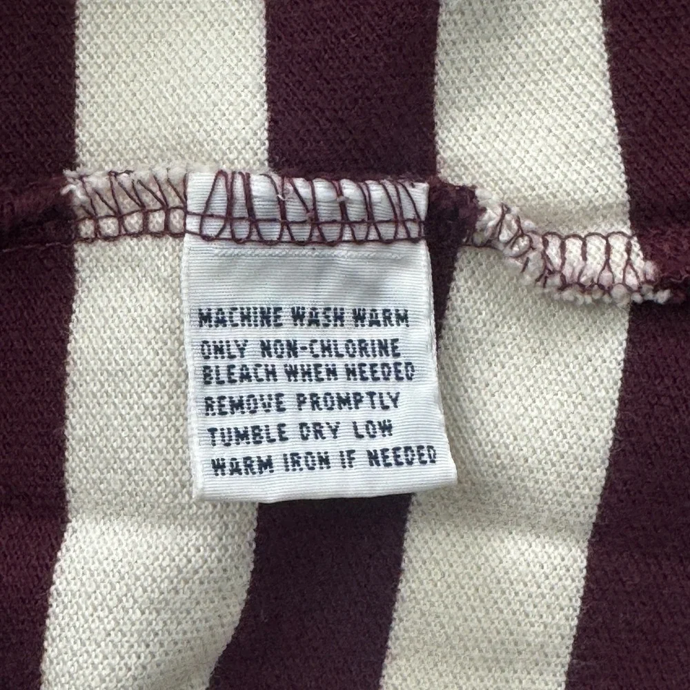 Polo Ralph Lauren Mens XL Custom Fit Striped Polo Shirt Burgundy Cream 00192